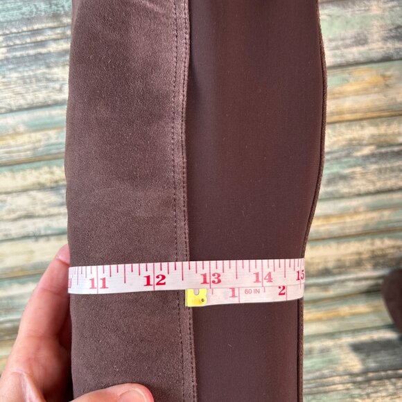 ROCKPORT Knee High Boot Womens 9.5M Brown Suede Stretch Calf Panel Pull On Wedge - Picture 10 of 15